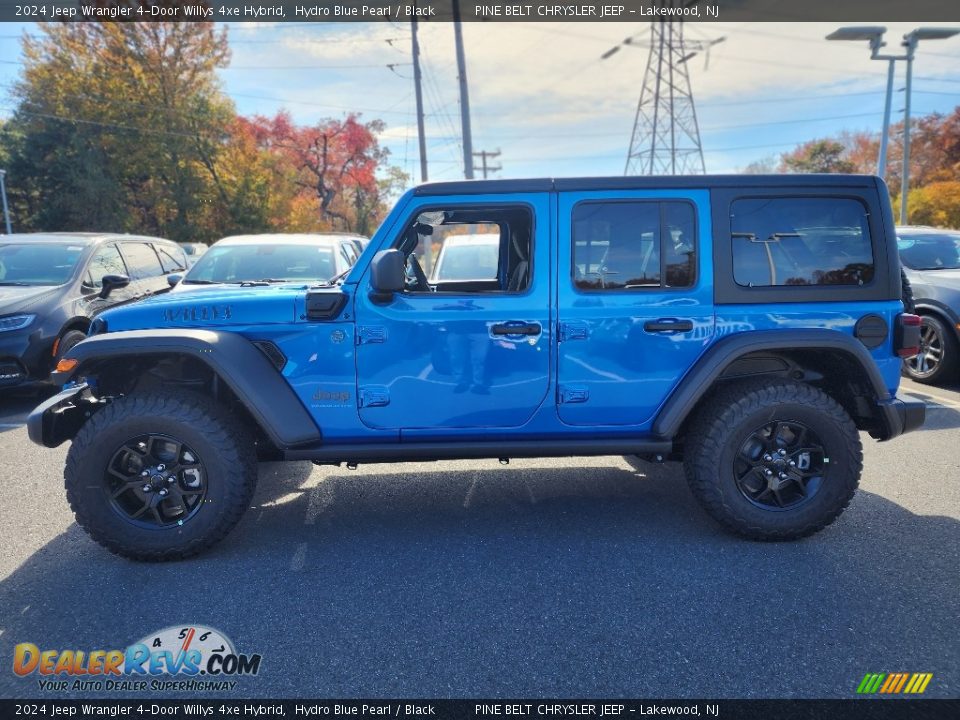 2024 Jeep Wrangler 4-Door Willys 4xe Hybrid Hydro Blue Pearl / Black Photo #3