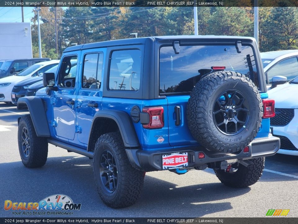 2024 Jeep Wrangler 4-Door Willys 4xe Hybrid Hydro Blue Pearl / Black Photo #4