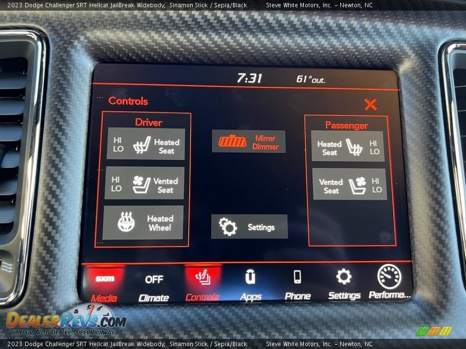 Controls of 2023 Dodge Challenger SRT Hellcat JailBreak Widebody Photo #24