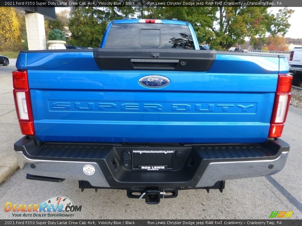 2021 Ford F350 Super Duty Lariat Crew Cab 4x4 Velocity Blue / Black Photo #3