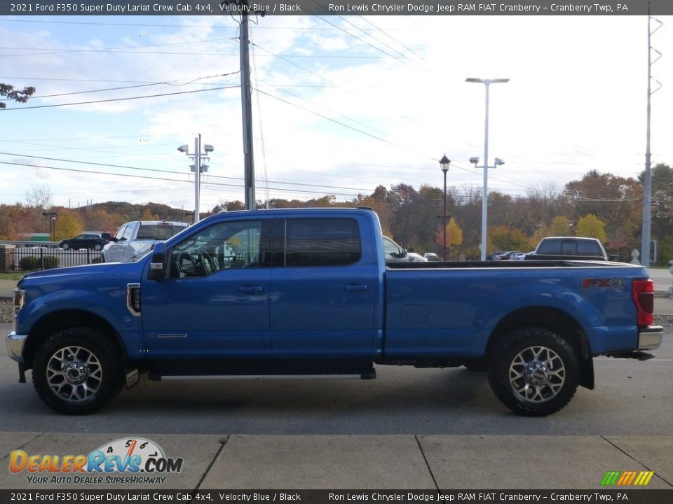 2021 Ford F350 Super Duty Lariat Crew Cab 4x4 Velocity Blue / Black Photo #6