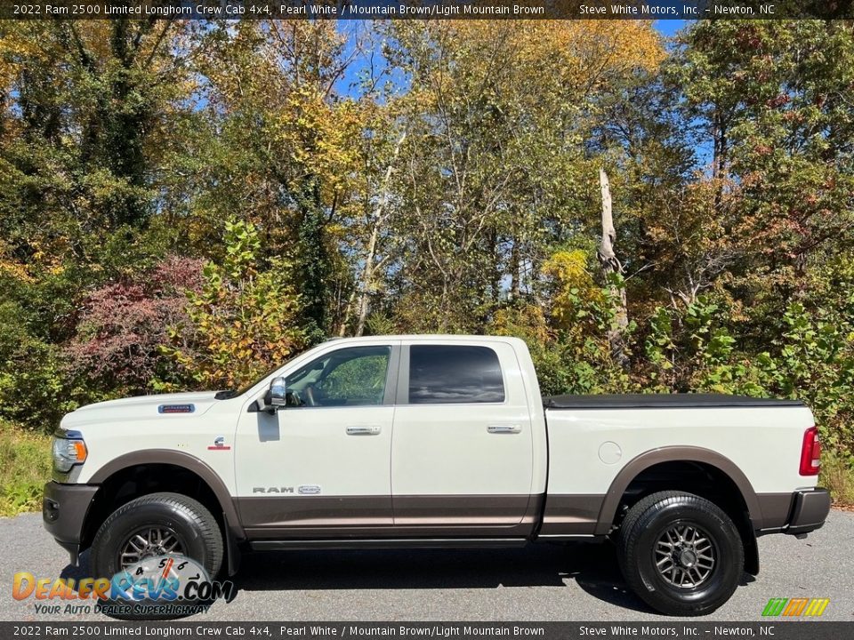 2022 Ram 2500 Limited Longhorn Crew Cab 4x4 Pearl White / Mountain Brown/Light Mountain Brown Photo #1