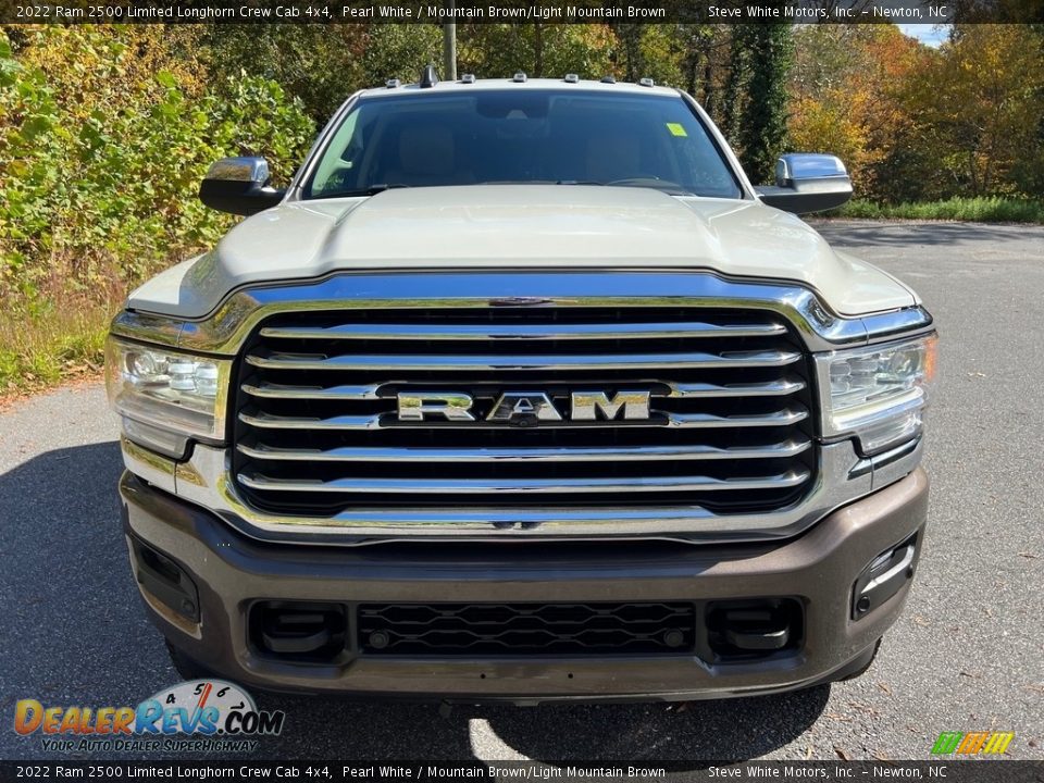 2022 Ram 2500 Limited Longhorn Crew Cab 4x4 Pearl White / Mountain Brown/Light Mountain Brown Photo #3