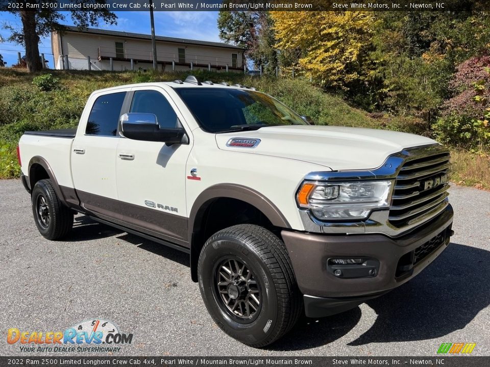 2022 Ram 2500 Limited Longhorn Crew Cab 4x4 Pearl White / Mountain Brown/Light Mountain Brown Photo #4