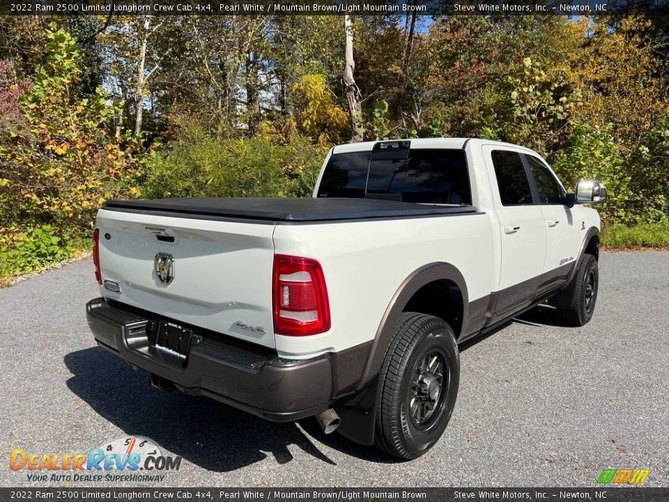 2022 Ram 2500 Limited Longhorn Crew Cab 4x4 Pearl White / Mountain Brown/Light Mountain Brown Photo #6