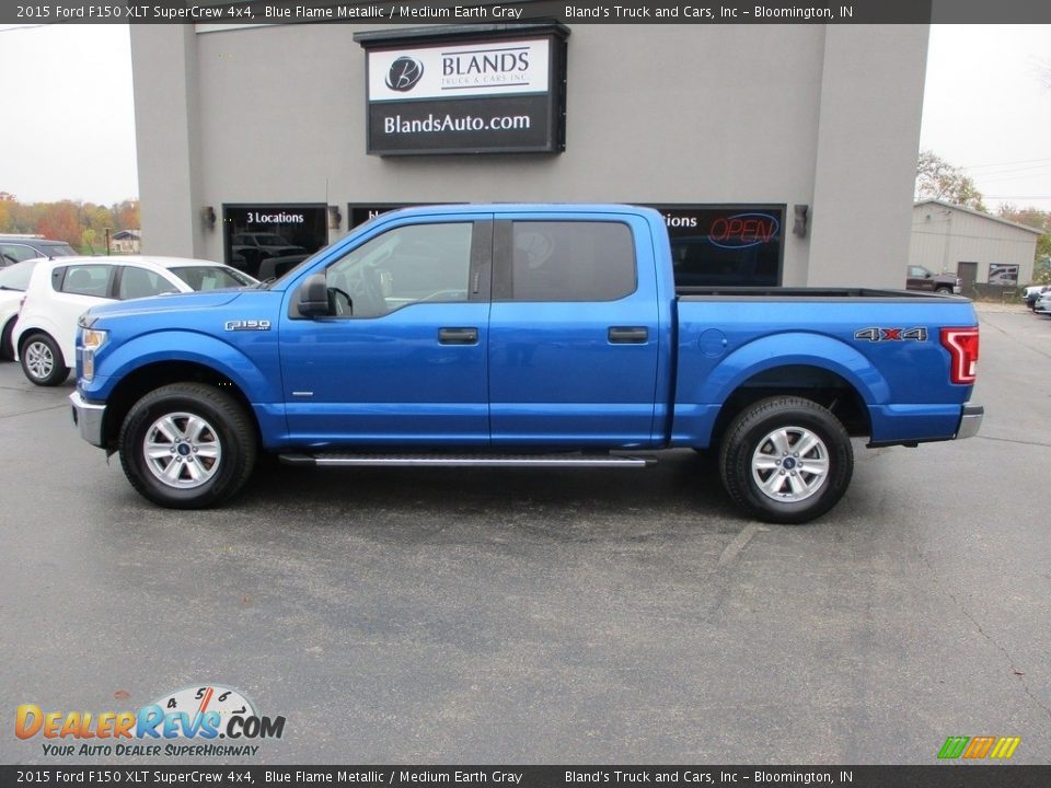 2015 Ford F150 XLT SuperCrew 4x4 Blue Flame Metallic / Medium Earth Gray Photo #1