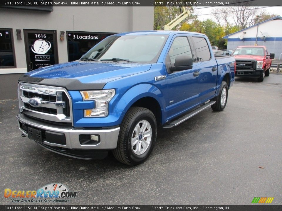 2015 Ford F150 XLT SuperCrew 4x4 Blue Flame Metallic / Medium Earth Gray Photo #2