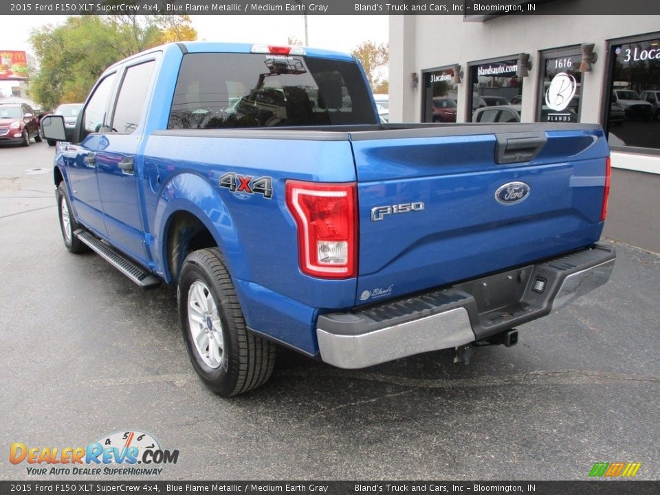 2015 Ford F150 XLT SuperCrew 4x4 Blue Flame Metallic / Medium Earth Gray Photo #3