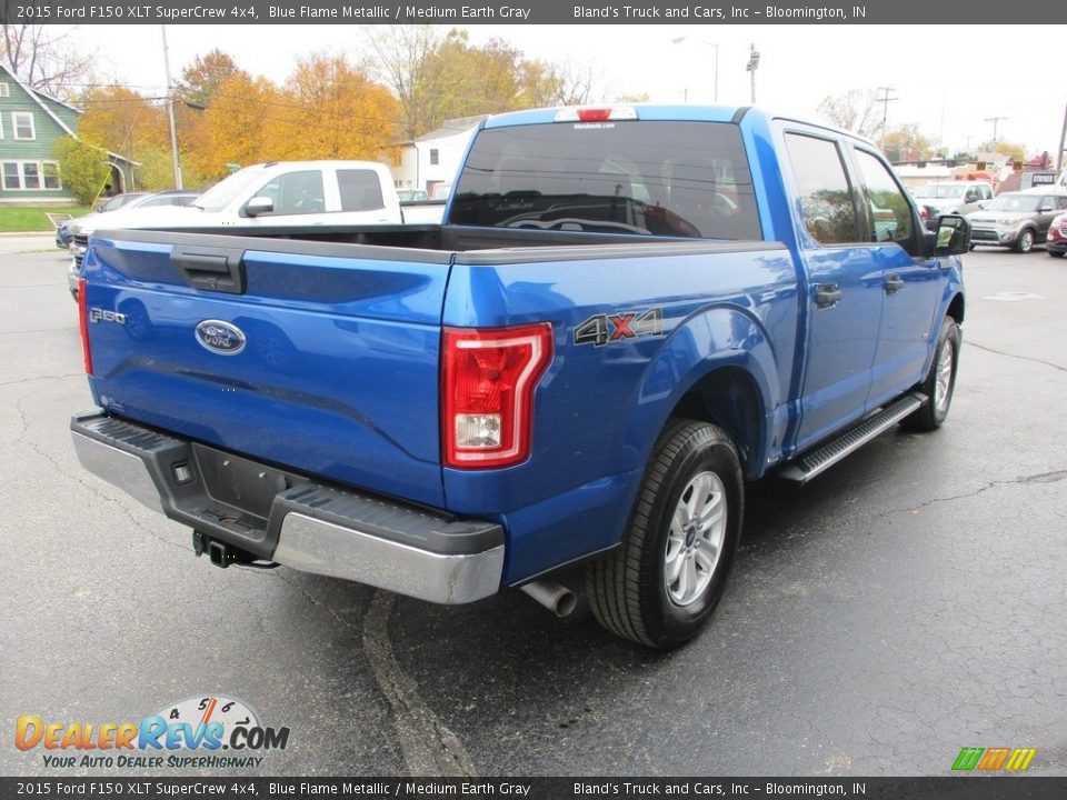 2015 Ford F150 XLT SuperCrew 4x4 Blue Flame Metallic / Medium Earth Gray Photo #4