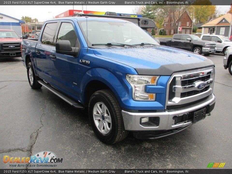 2015 Ford F150 XLT SuperCrew 4x4 Blue Flame Metallic / Medium Earth Gray Photo #5