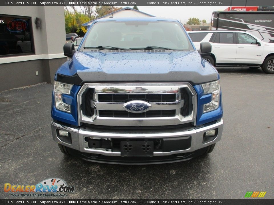 2015 Ford F150 XLT SuperCrew 4x4 Blue Flame Metallic / Medium Earth Gray Photo #27