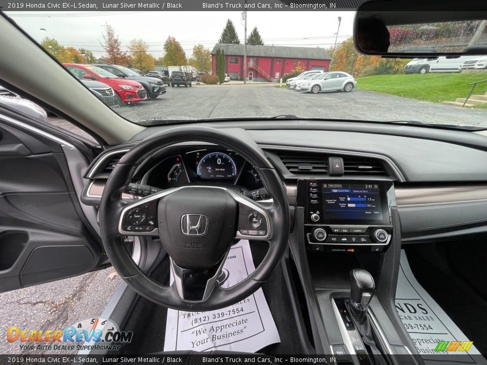 2019 Honda Civic EX-L Sedan Lunar Silver Metallic / Black Photo #19