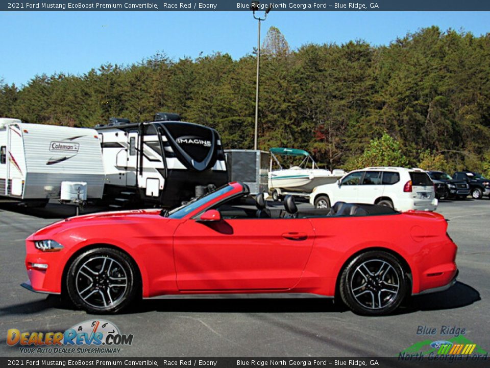 Race Red 2021 Ford Mustang EcoBoost Premium Convertible Photo #2