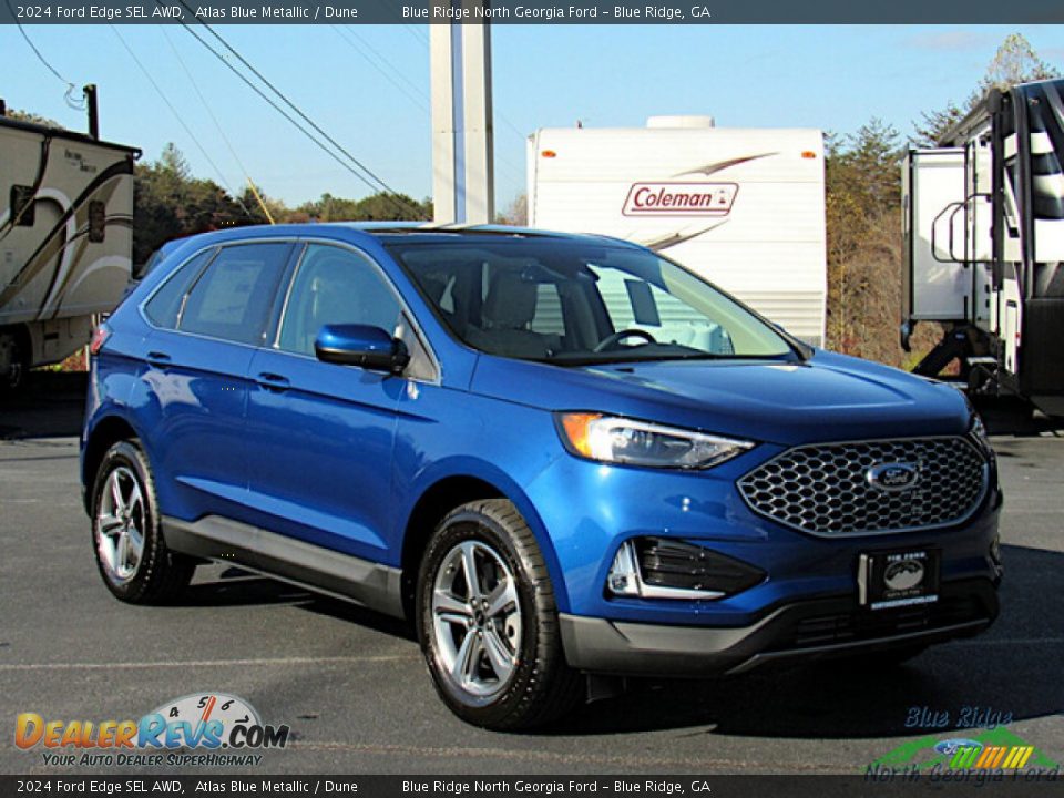 Atlas Blue Metallic 2024 Ford Edge SEL AWD Photo #7