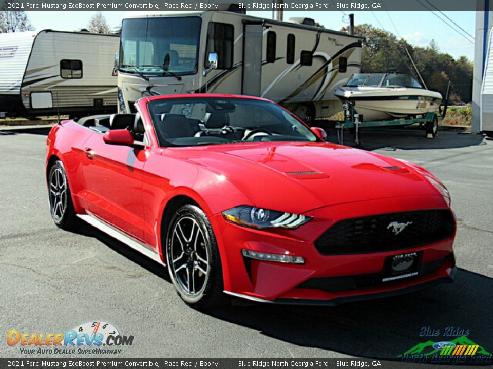 2021 Ford Mustang EcoBoost Premium Convertible Race Red / Ebony Photo #7