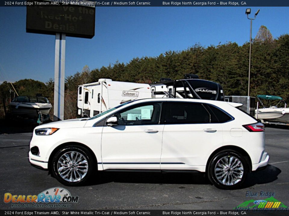 Star White Metallic Tri-Coat 2024 Ford Edge Titanium AWD Photo #2