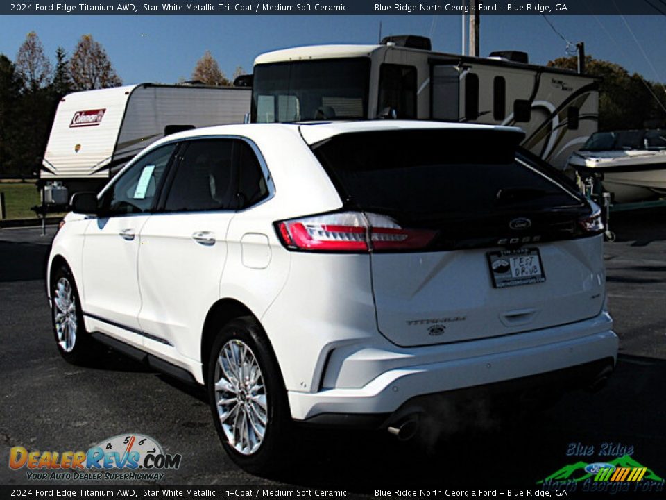 2024 Ford Edge Titanium AWD Star White Metallic Tri-Coat / Medium Soft Ceramic Photo #3