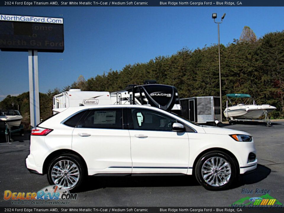 Star White Metallic Tri-Coat 2024 Ford Edge Titanium AWD Photo #7