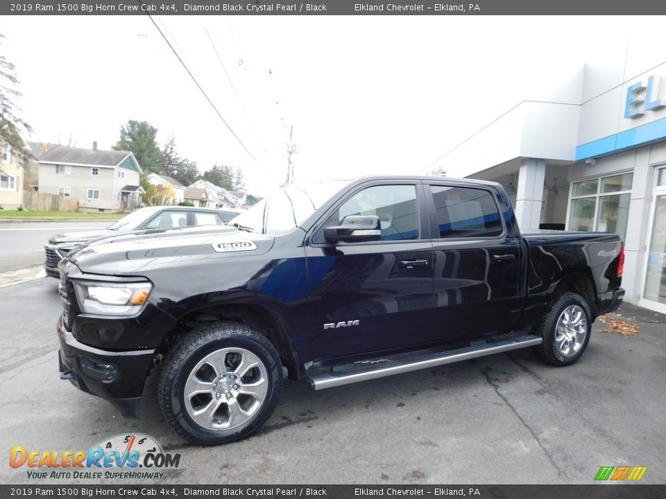 2019 Ram 1500 Big Horn Crew Cab 4x4 Diamond Black Crystal Pearl / Black Photo #1