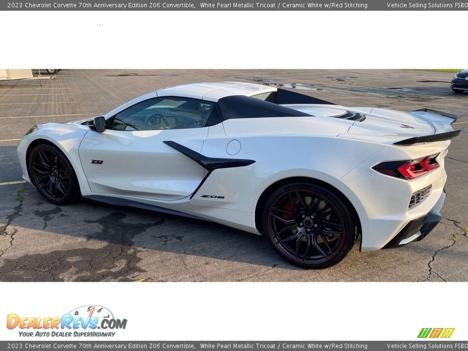 2023 Chevrolet Corvette 70th Anniversary Edition Z06 Convertible White Pearl Metallic Tricoat / Ceramic White w/Red Stitching Photo #2