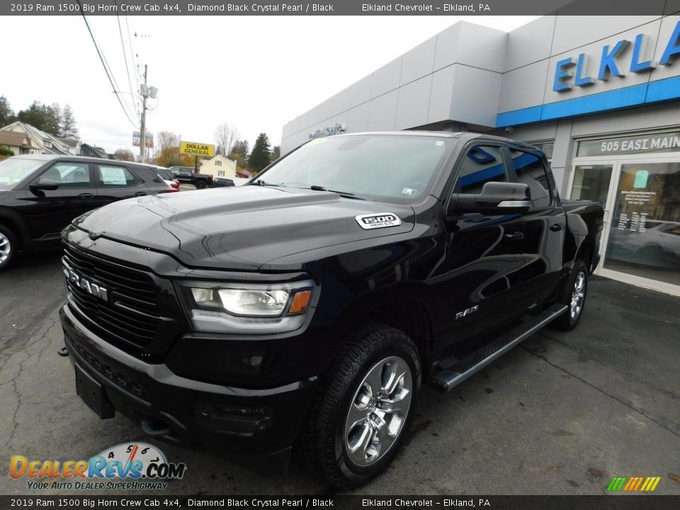 2019 Ram 1500 Big Horn Crew Cab 4x4 Diamond Black Crystal Pearl / Black Photo #2