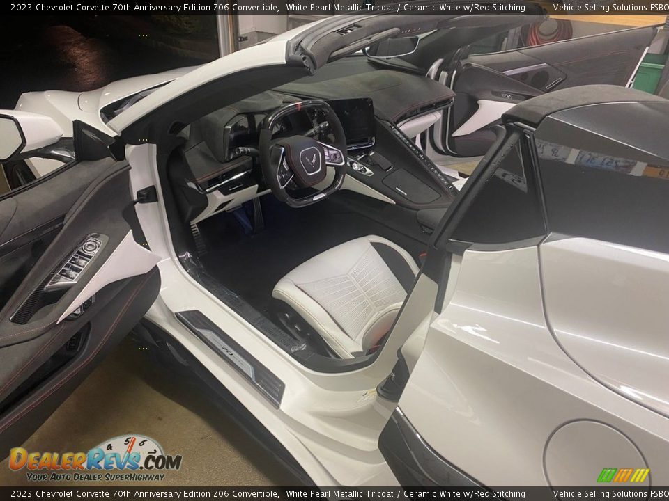 Ceramic White w/Red Stitching Interior - 2023 Chevrolet Corvette 70th Anniversary Edition Z06 Convertible Photo #3