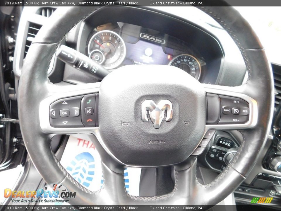 2019 Ram 1500 Big Horn Crew Cab 4x4 Diamond Black Crystal Pearl / Black Photo #23