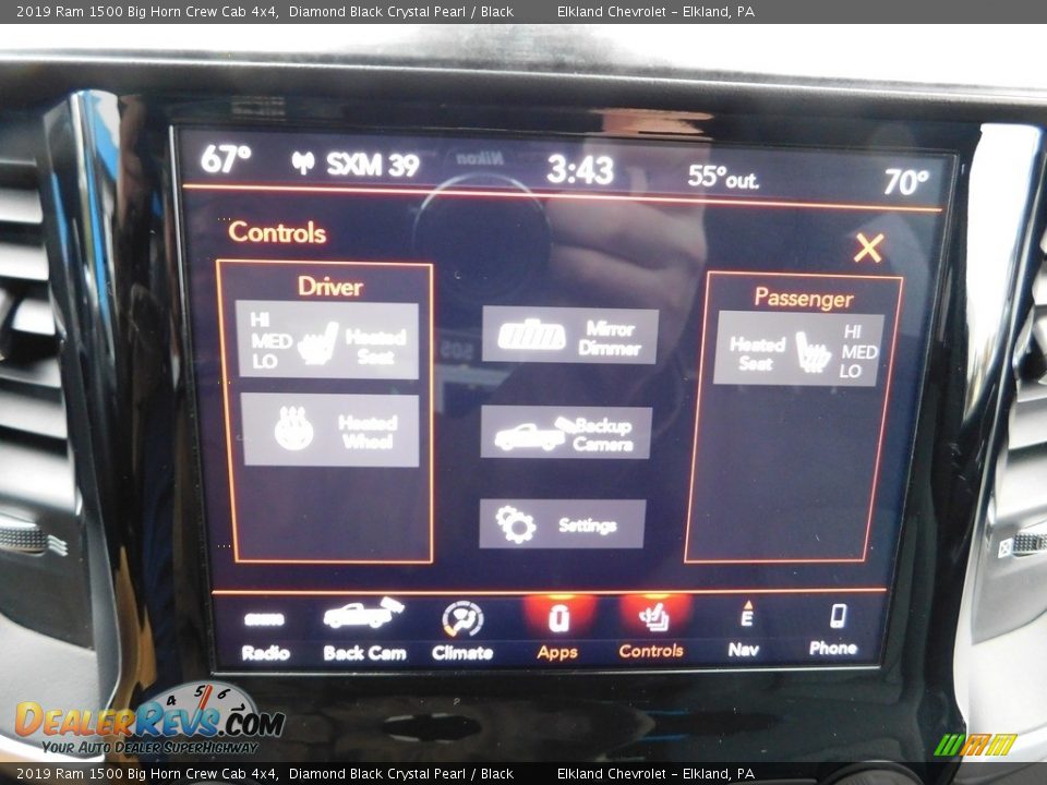 2019 Ram 1500 Big Horn Crew Cab 4x4 Diamond Black Crystal Pearl / Black Photo #33