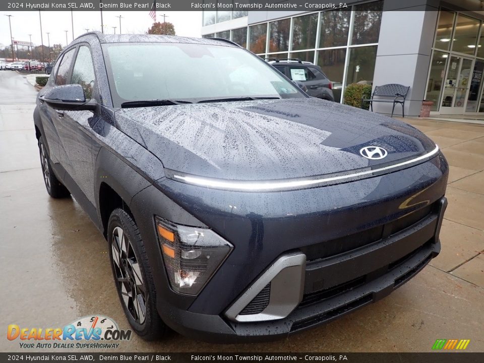 2024 Hyundai Kona SEL AWD Denim Blue Pearl / Black Photo #9