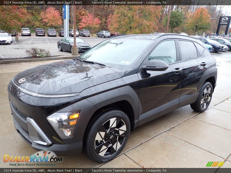 Abyss Black Pearl 2024 Hyundai Kona SEL AWD Photo #7