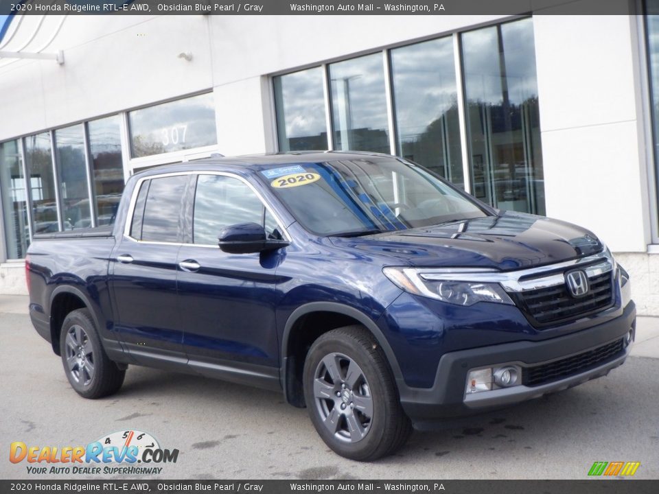 2020 Honda Ridgeline RTL-E AWD Obsidian Blue Pearl / Gray Photo #1