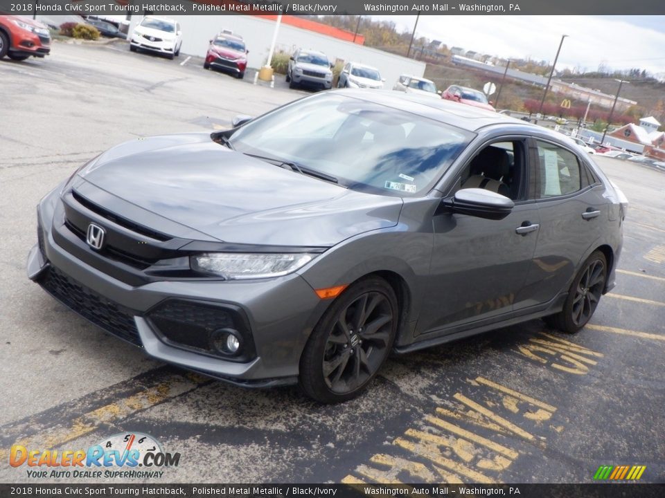 2018 Honda Civic Sport Touring Hatchback Polished Metal Metallic / Black/Ivory Photo #5