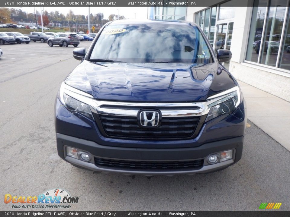 2020 Honda Ridgeline RTL-E AWD Obsidian Blue Pearl / Gray Photo #12