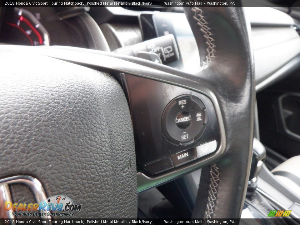 2018 Honda Civic Sport Touring Hatchback Polished Metal Metallic / Black/Ivory Photo #23
