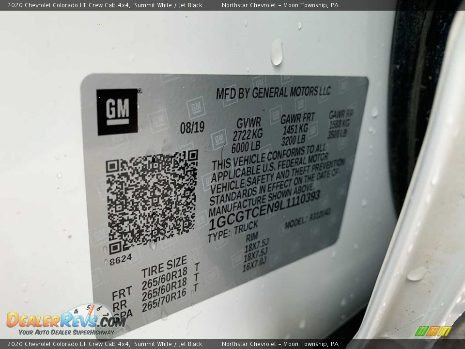 2020 Chevrolet Colorado LT Crew Cab 4x4 Summit White / Jet Black Photo #30