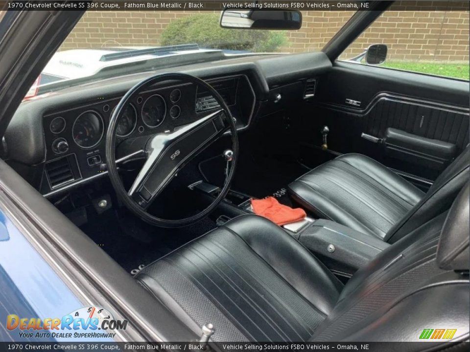Black Interior - 1970 Chevrolet Chevelle SS 396 Coupe Photo #6
