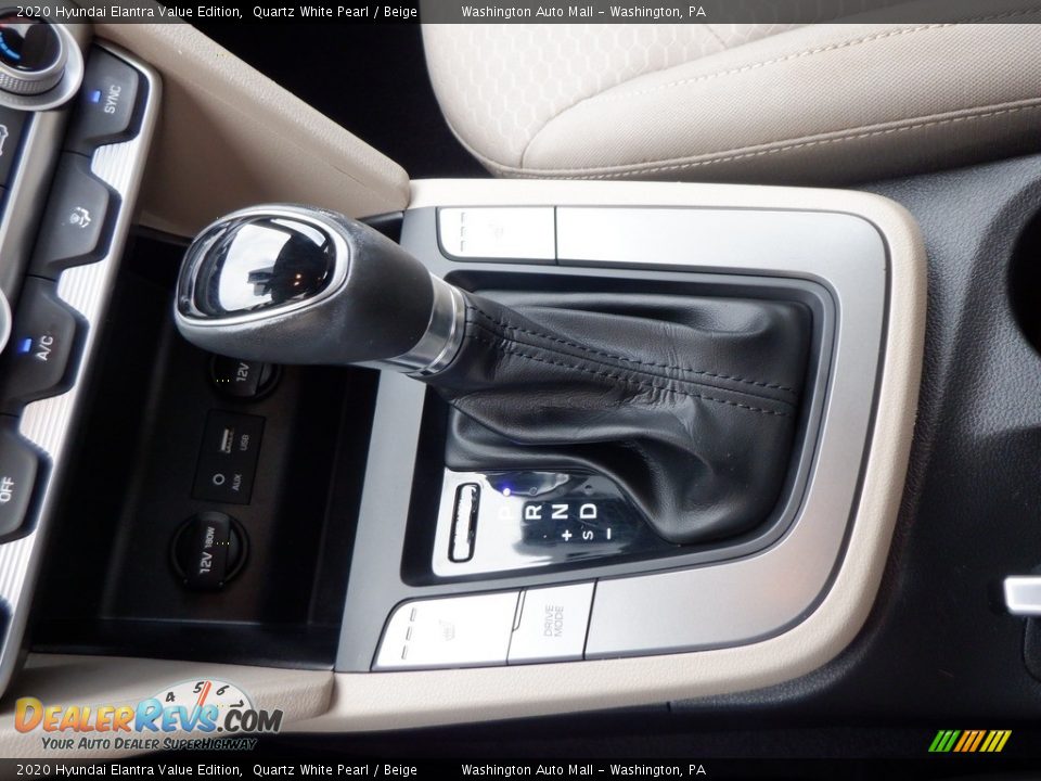2020 Hyundai Elantra Value Edition Quartz White Pearl / Beige Photo #12