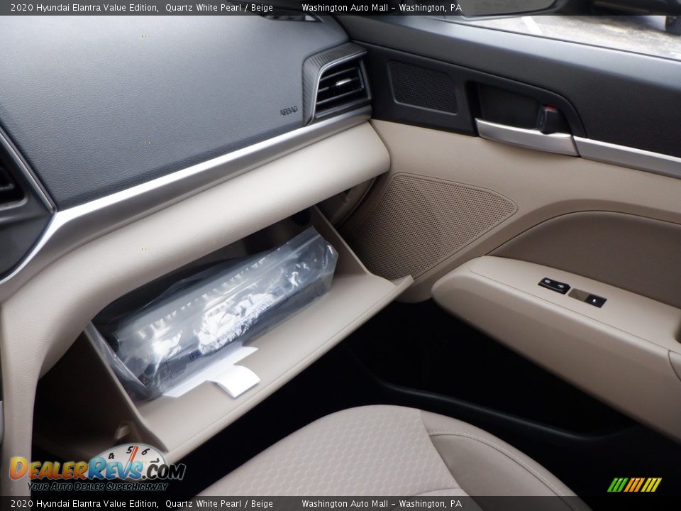 2020 Hyundai Elantra Value Edition Quartz White Pearl / Beige Photo #24