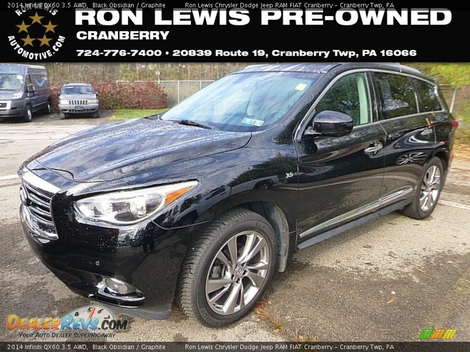 2014 Infiniti QX60 3.5 AWD Black Obsidian / Graphite Photo #1