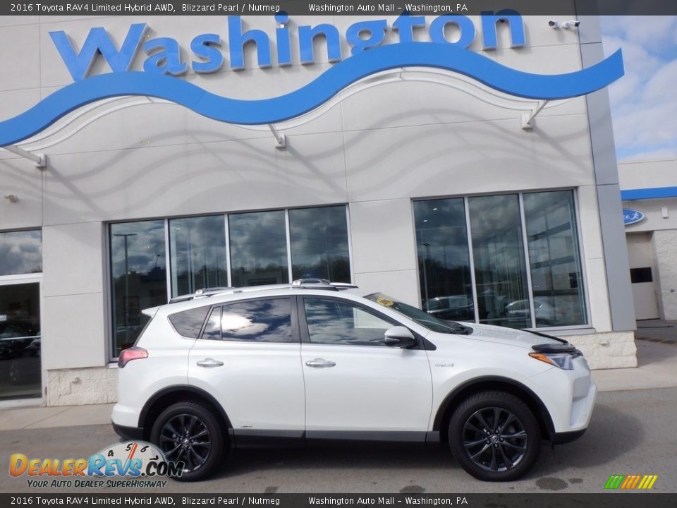 2016 Toyota RAV4 Limited Hybrid AWD Blizzard Pearl / Nutmeg Photo #2