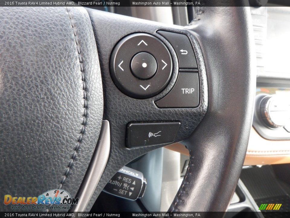 2016 Toyota RAV4 Limited Hybrid AWD Blizzard Pearl / Nutmeg Photo #12