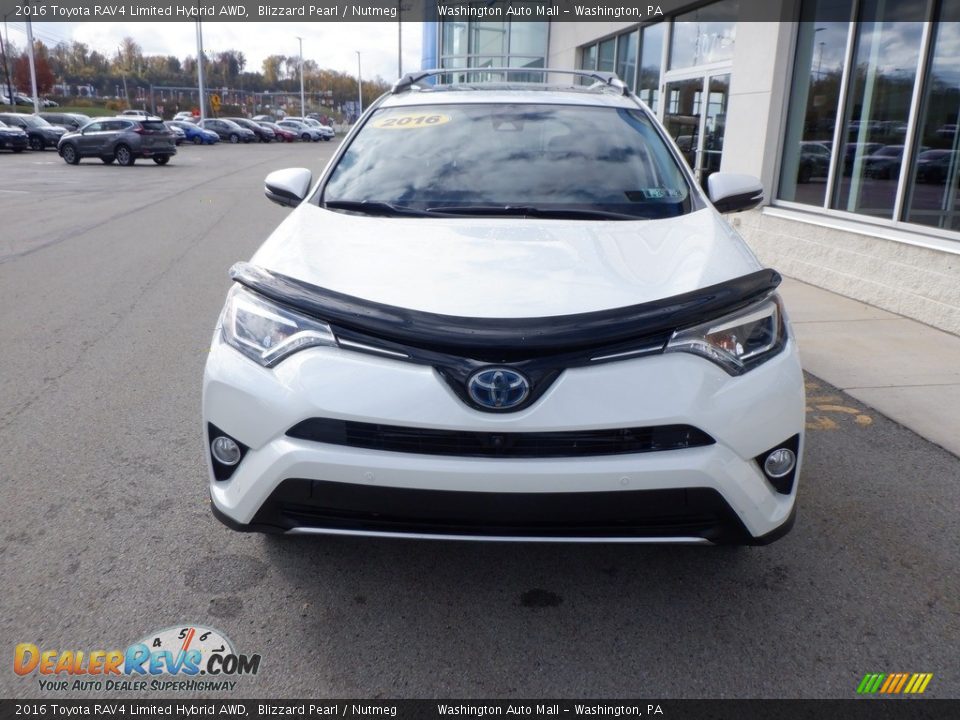 2016 Toyota RAV4 Limited Hybrid AWD Blizzard Pearl / Nutmeg Photo #14