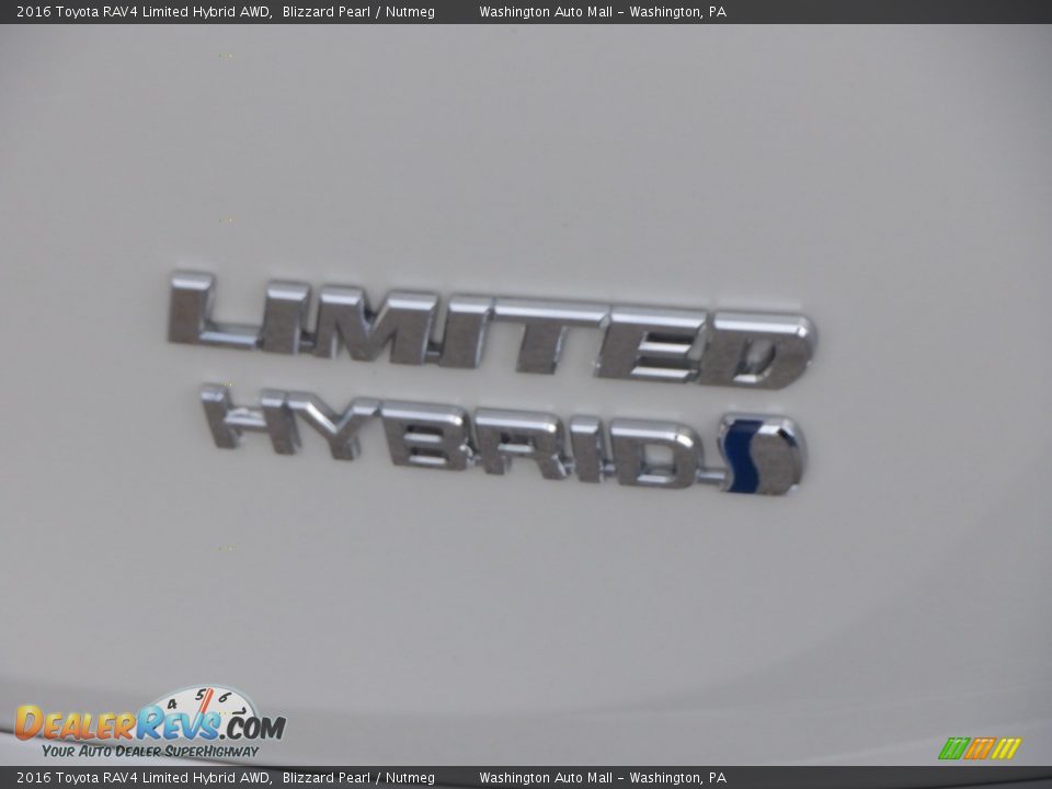 2016 Toyota RAV4 Limited Hybrid AWD Blizzard Pearl / Nutmeg Photo #20