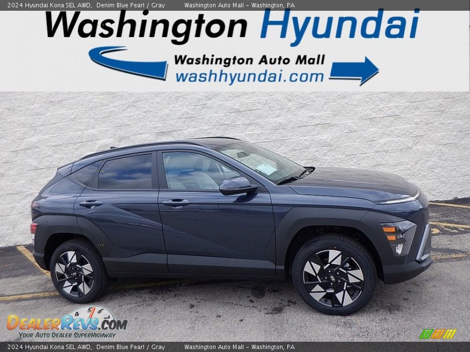 2024 Hyundai Kona SEL AWD Denim Blue Pearl / Gray Photo #2