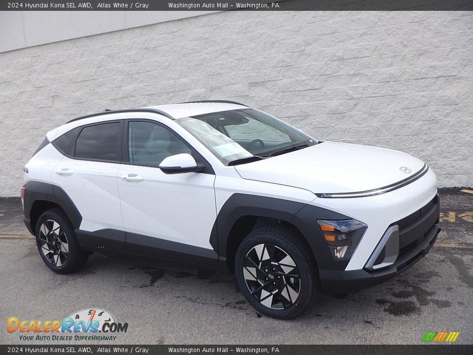 Atlas White 2024 Hyundai Kona SEL AWD Photo #1