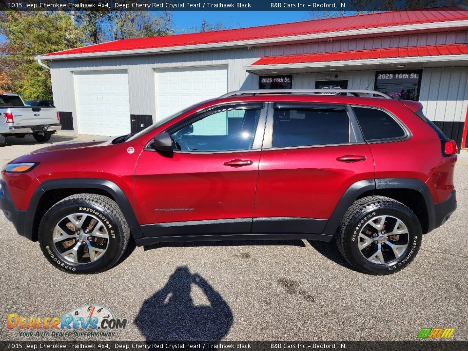 2015 Jeep Cherokee Trailhawk 4x4 Deep Cherry Red Crystal Pearl / Trailhawk Black Photo #1