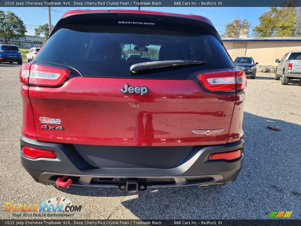 2015 Jeep Cherokee Trailhawk 4x4 Deep Cherry Red Crystal Pearl / Trailhawk Black Photo #3