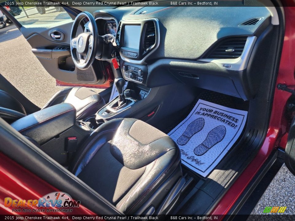 2015 Jeep Cherokee Trailhawk 4x4 Deep Cherry Red Crystal Pearl / Trailhawk Black Photo #28