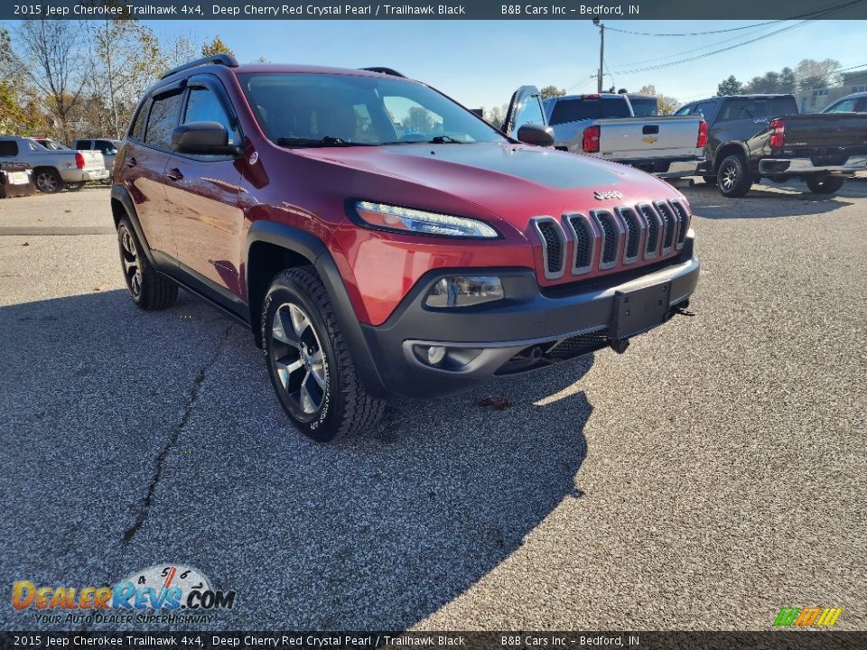 2015 Jeep Cherokee Trailhawk 4x4 Deep Cherry Red Crystal Pearl / Trailhawk Black Photo #30