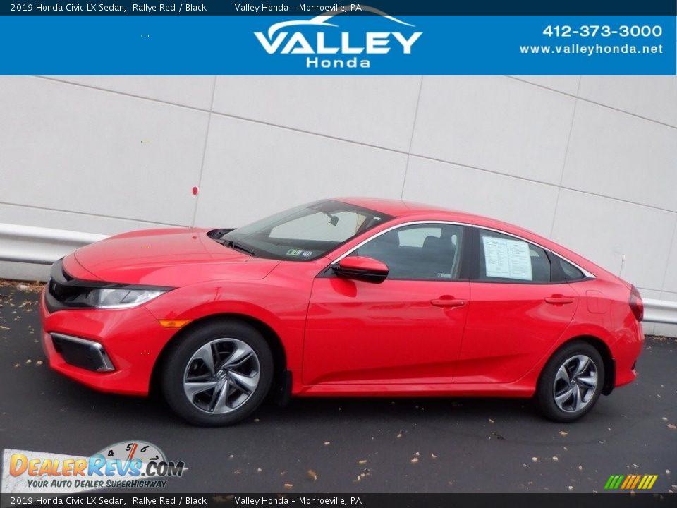 2019 Honda Civic LX Sedan Rallye Red / Black Photo #2